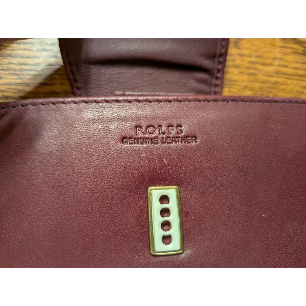 Rolfs Burgundy Genuine‎ Leather Accordion Clutch Wallet Checkbook Holder